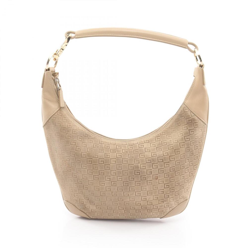 Gucci GG shoulder bag suede leather beige